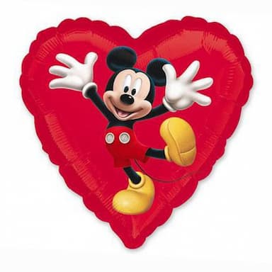 Фольгированное сердце с рисунком "Микки Маус"