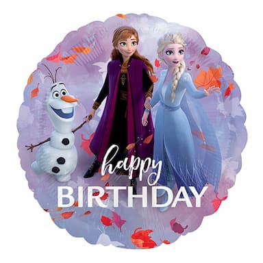 Фольгированный круг Happy Bithday, Frozen / Холодное Сердце