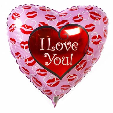 Фольгированное сердце I Love You (kiss)