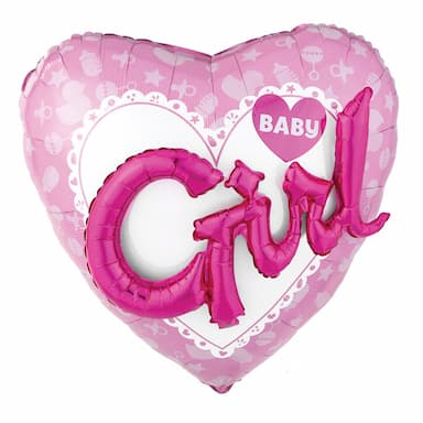 Фольгированная фигура 3D Сердце "Baby Girl"