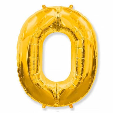 Фольгированная фигура "Цифра 0" золотого цвета