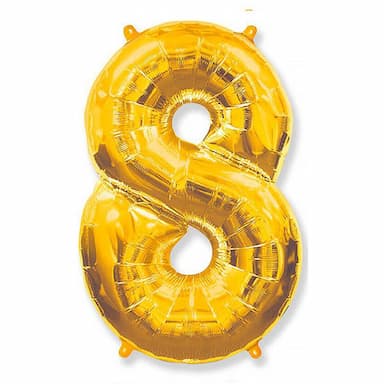 Фольгированная фигура "Цифра 8" золотого цвета