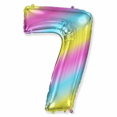 Фольгированная фигура Цифра 7 радуга