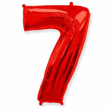 Фольгированная фигура Цифра 7 красного цвета
